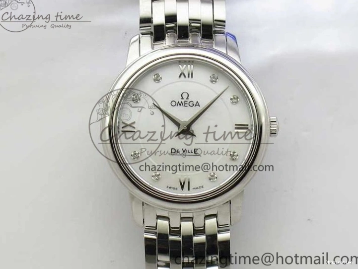 0425 De Ville Prestige Quartz 27.4 mm SS ZF 1:1 Best Edition White Dial on SS Bracelet Jap Quartz Practical 7905